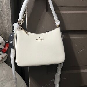 Kate Spade Cream Shoulder Bag with Gold Accents
